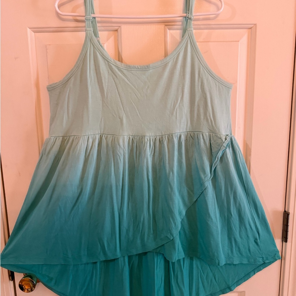 Torrid Super Soft Ombre Aqua Tiered Camisole Top
